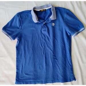 Roberto Cavalli Polo Shirt L Slim Blue Short Sleeve Logo
